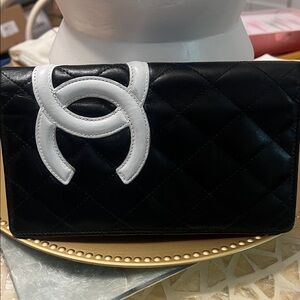 Chanel Cambon Line Bifold Wallet With COA